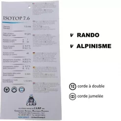 Corde Et Cordelette Corde Rando 20 Mètres Camp Isotop 7,6 Mm Dry -MARCHER Soldes Boutique corde rando 20 metres camp isotop 76 mm dry 2