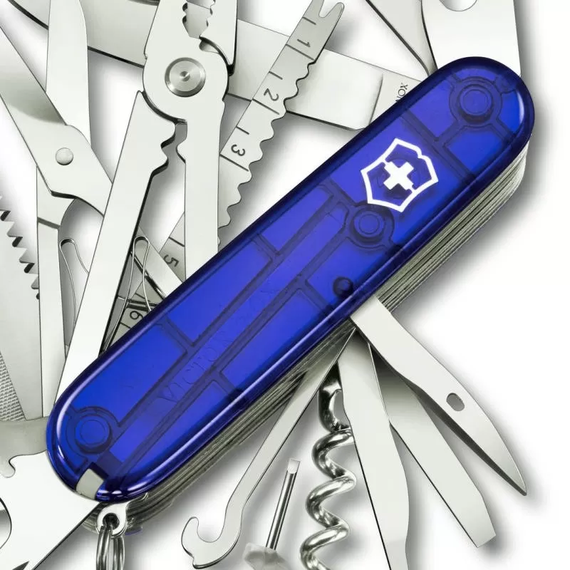 Couteau Suisse Victorinox Swisschamp Bleu Translucide 4 Couteau Suisse Victorinox Swisschamp Bleu Translucide – Image 2