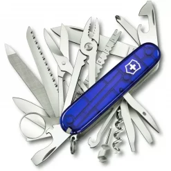 Couteau Suisse Victorinox Swisschamp Bleu Translucide