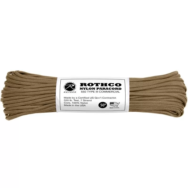 Corde Et Cordelette Paracorde 550 15 Mètres Rothco Nylon Paracord Coyote 3 Corde Et Cordelette Paracorde 550 15 Mètres Rothco Nylon Paracord Coyote
