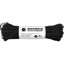 Corde Et Cordelette Paracorde 550 15 Mètres Rothco Nylon Paracord Noire