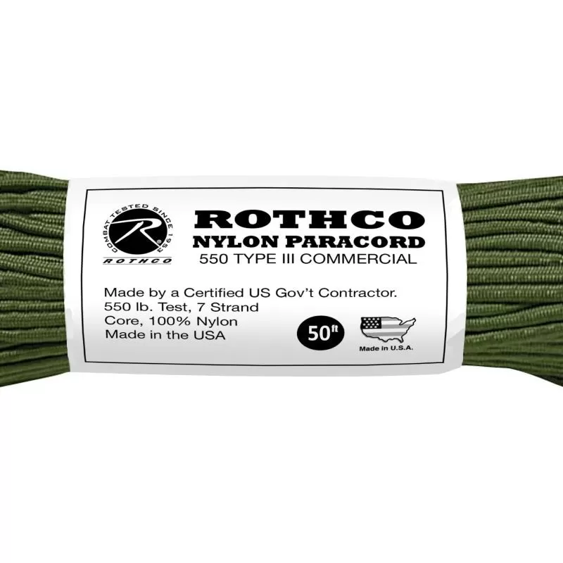 Corde Et Cordelette Paracorde 550 15 Mètres Rothco Nylon Paracord Vert Armée 4 Corde Et Cordelette Paracorde 550 15 Mètres Rothco Nylon Paracord Vert Armée – Image 2