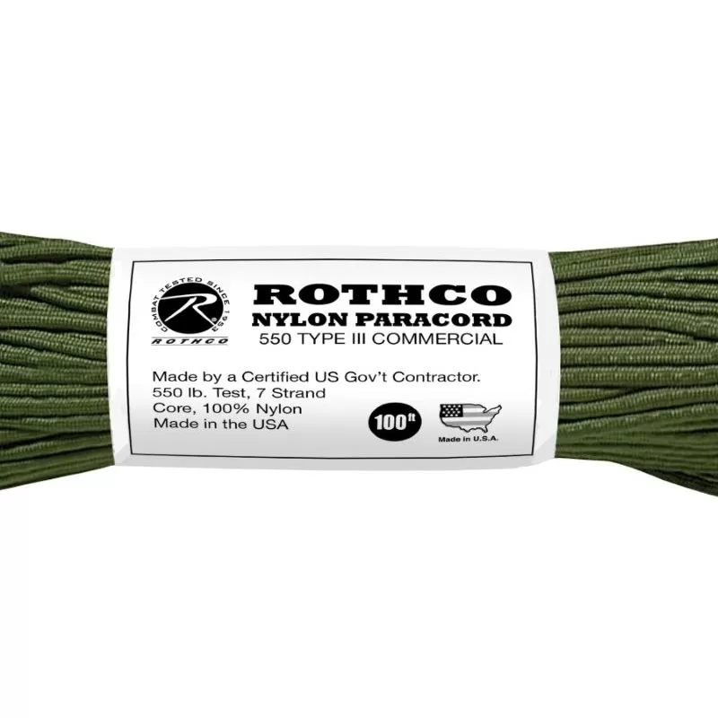 Corde Et Cordelette Paracorde 550 30 Mètres Rothco Nylon Paracord Vert Armée 4 Corde Et Cordelette Paracorde 550 30 Mètres Rothco Nylon Paracord Vert Armée – Image 2