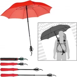 Parapluie Euroschirm Telescope Handsfree Rouge