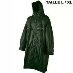 Poncho Camp Cagoule Front Zip Vert Taille L/XL